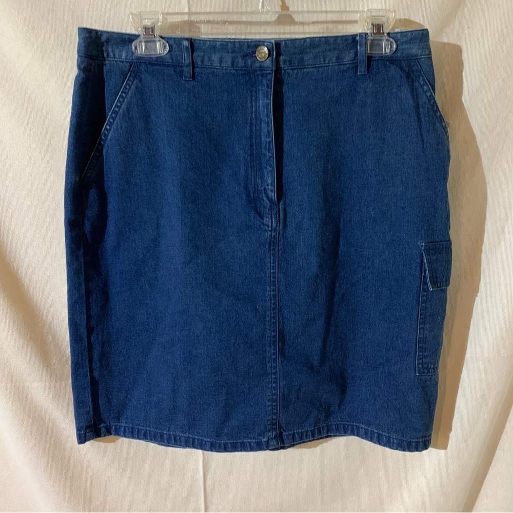 Talbots // nwt dark denim cargo skirt size 12 petite